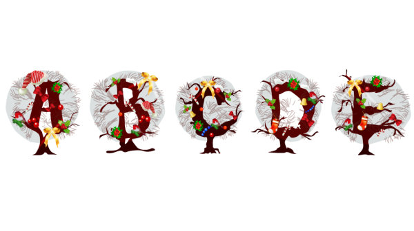 クリスマスの手紙木 03 - ベクター