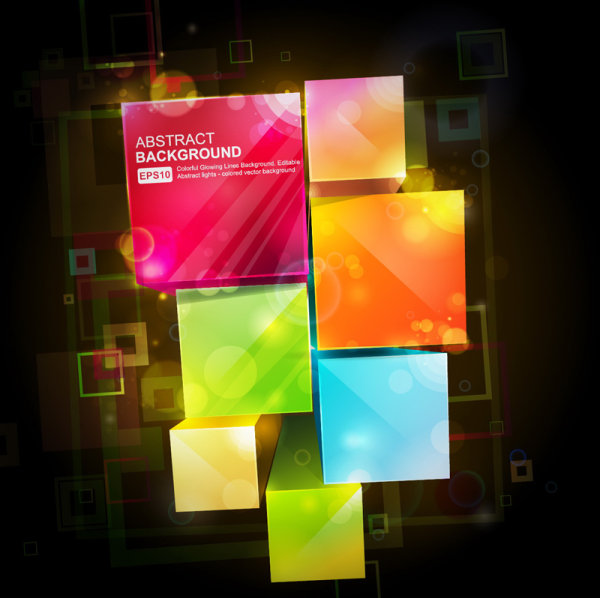 カラフルなボックス 02 - ベクターの背景