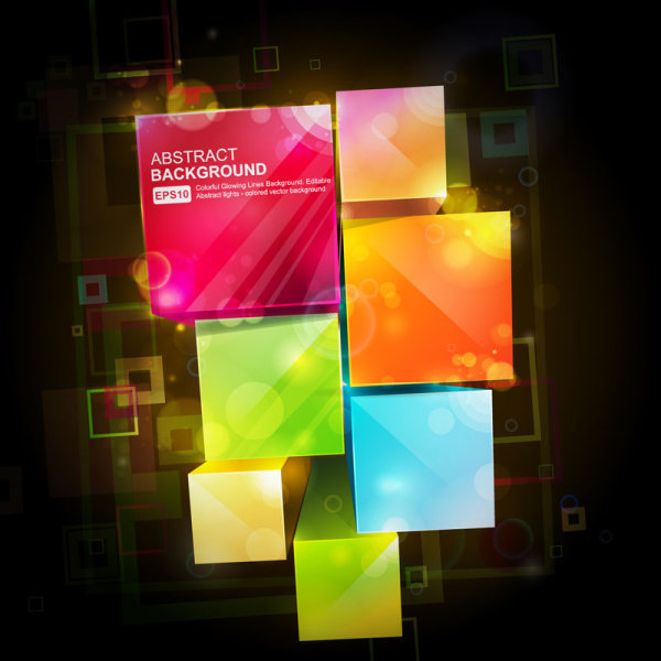 ファッション トレンド ステレオ ボックス 03 - ベクター素材