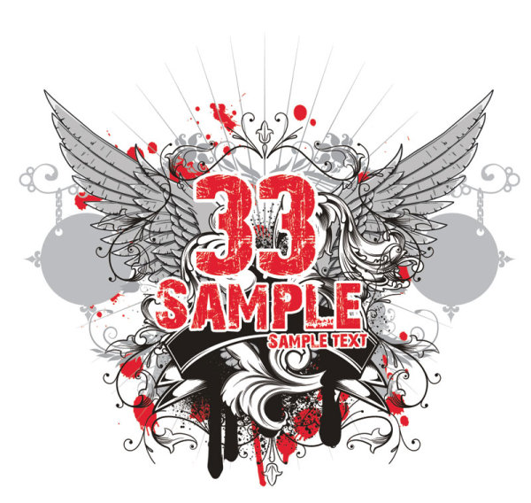 T シャツ パターン 19 - ベクター素材を動向します。