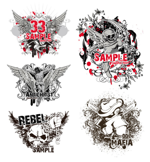 T シャツのパターン ベクター材料