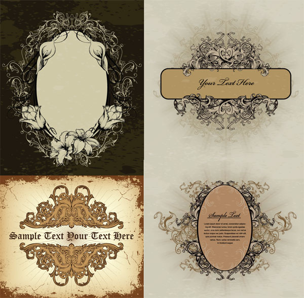 ヨーロッパの豪華なパターン ベクター材料