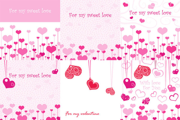 ピンクの恋人ロマンチック要素ベクトル材料