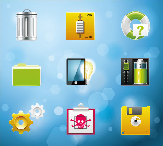 非常に繊細なシステム アイコンのベクター素材-6