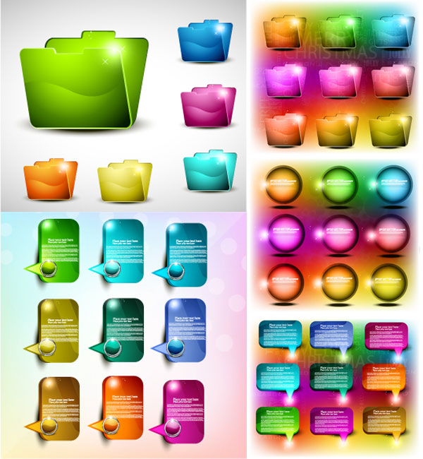 カラフルなウェブ デザイン要素ベクター