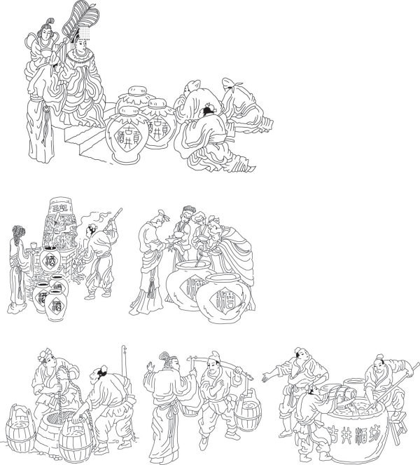 古代のワインのベクター