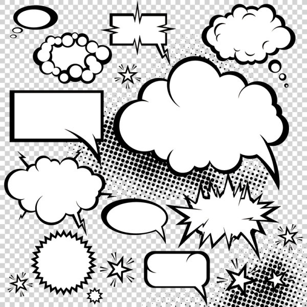 漫画スタイルのキノコ雲ダイアログ 05 - ベクター素材