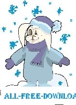 雪 2 ベクター漫画 - 無料ベクターのウサギ