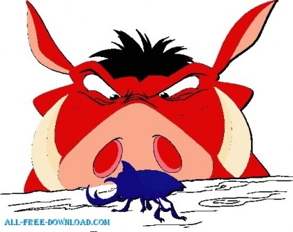 ライオン キング pumbaa005 ベクター漫画 - 無料ベクター