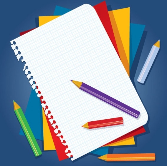 本と色鉛筆ベクター無料ベクター 378.52 KB