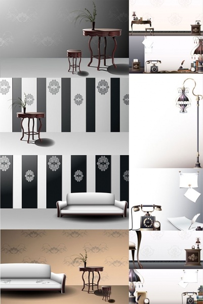 ヨーロッパの古典的なベクター家庭用品無料ベクター 10.76 メガバイト