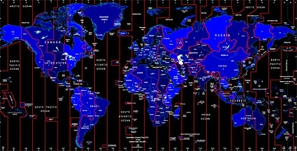 世界タイムゾーン地図識別ベクター無料ベクターの 1.79 MB