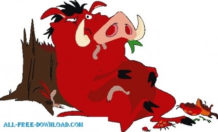 ライオン キング pumbaa010 ベクター漫画 - 無料ベクター