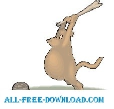 モンキー ココナッツの攻撃ベクター漫画 - 無料ベクター