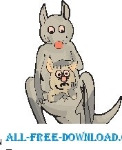 カンガルーと赤ちゃん 7 ベクター漫画 - 無料ベクター