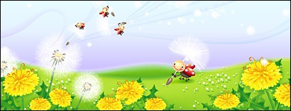 3 つの花弁の Vista のアイコン - 無料のアイコンと緑の花