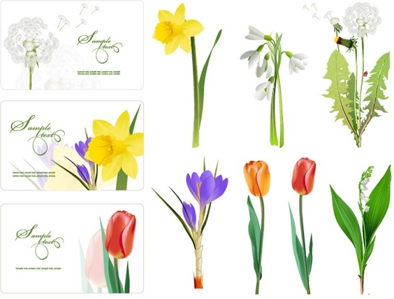 いくつか花のベクター無料ベクター 1.94 MB