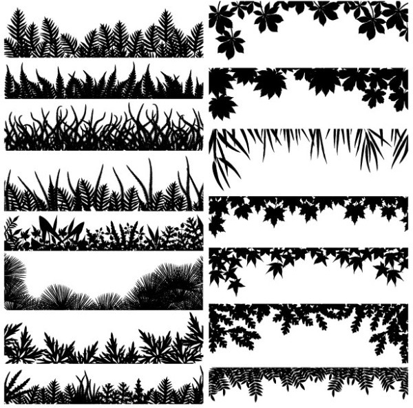 葉無料のベクター シルエット ベクター 1.74 MB